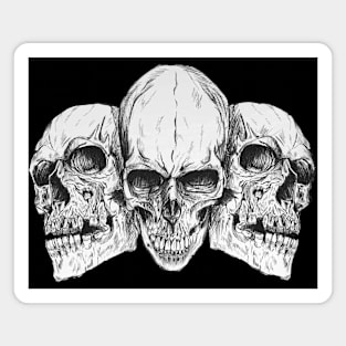 Skulls Ink Illustration Magnet